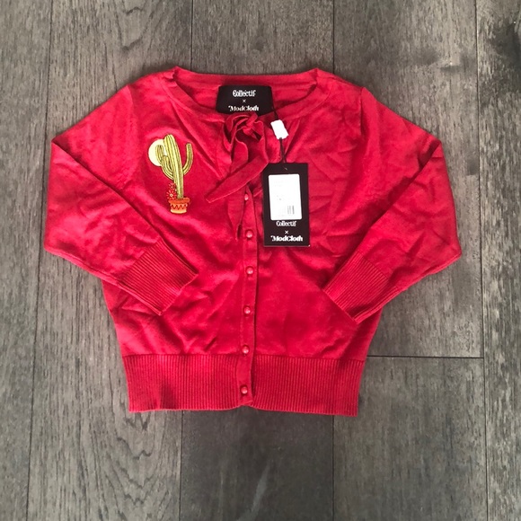 Modcloth Sweaters - Modcloth Collectif x MC Cactus Cropped Cardigan